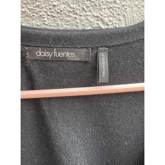 Womens Daisy Fuentes Moda Blouse Size Large Short Sleeve V-Neck - Picture 5 of 11